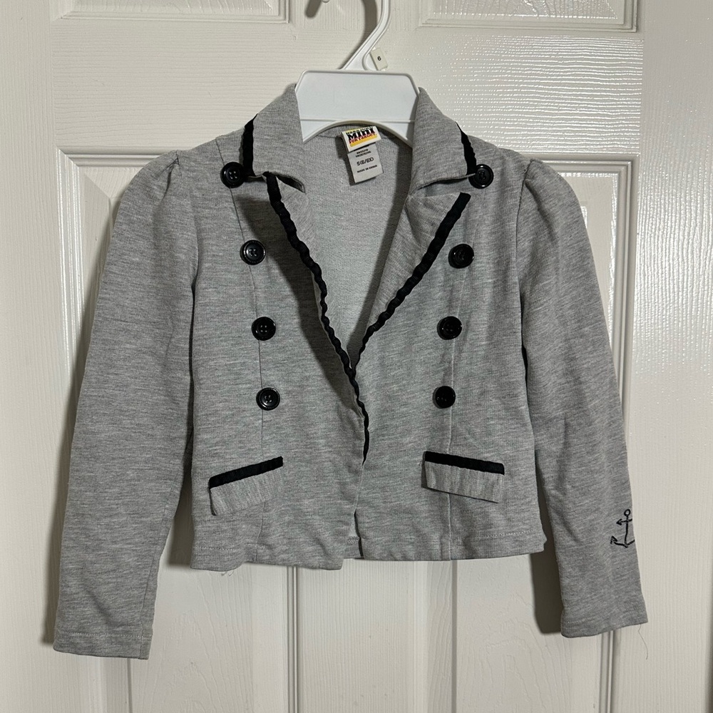 Cute Gray Blazer with Black Details